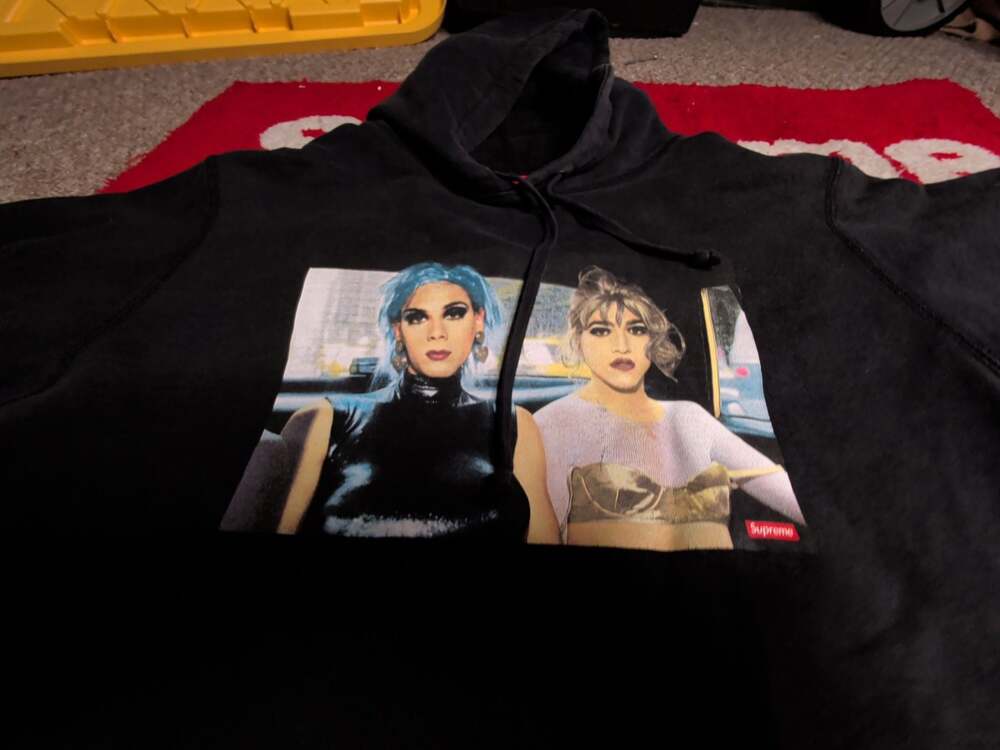 Supreme Nan Goldin Misty and Jimmy Paulette Hooded Sweatshirt Black